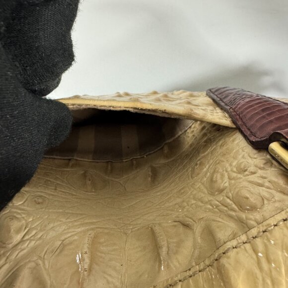 Brahmin Hudson Croc Embossed Leather Twill Tri- Texture Satchel - Picture 12 of 15